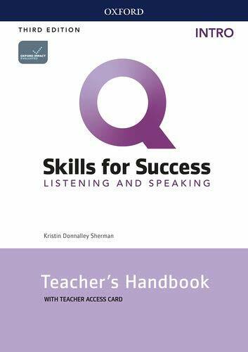 Q 3E Listening & Speaking Intro Teacher's handbook with Teacher Access Card