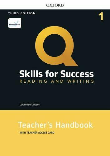 Q 3E Reading & Writing 1 Teacher's handbook with Teacher Access Card