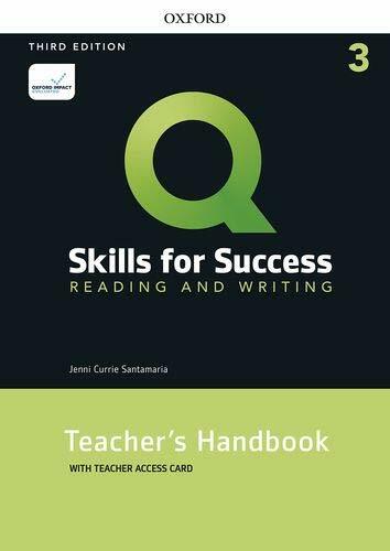 Q 3E Reading & Writing 3 Teacher's handbook with Teacher Access Card