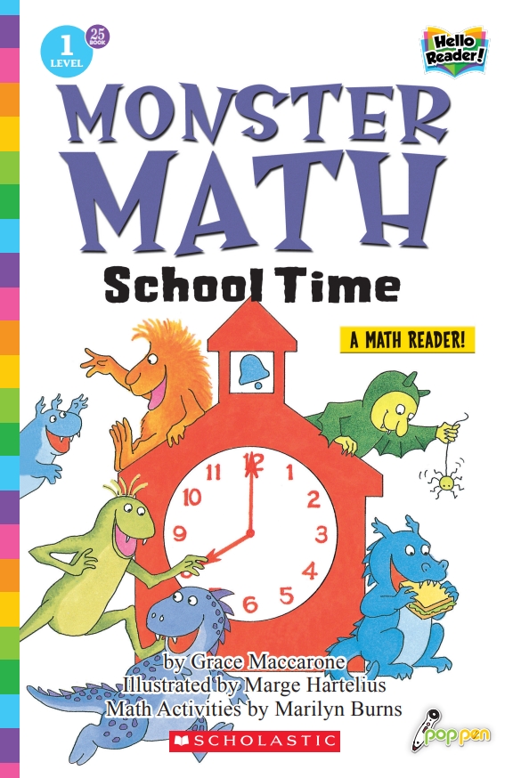 Hello Reader #25: The Monster Math School Time (Book+StoryPlus QR) (Level1)