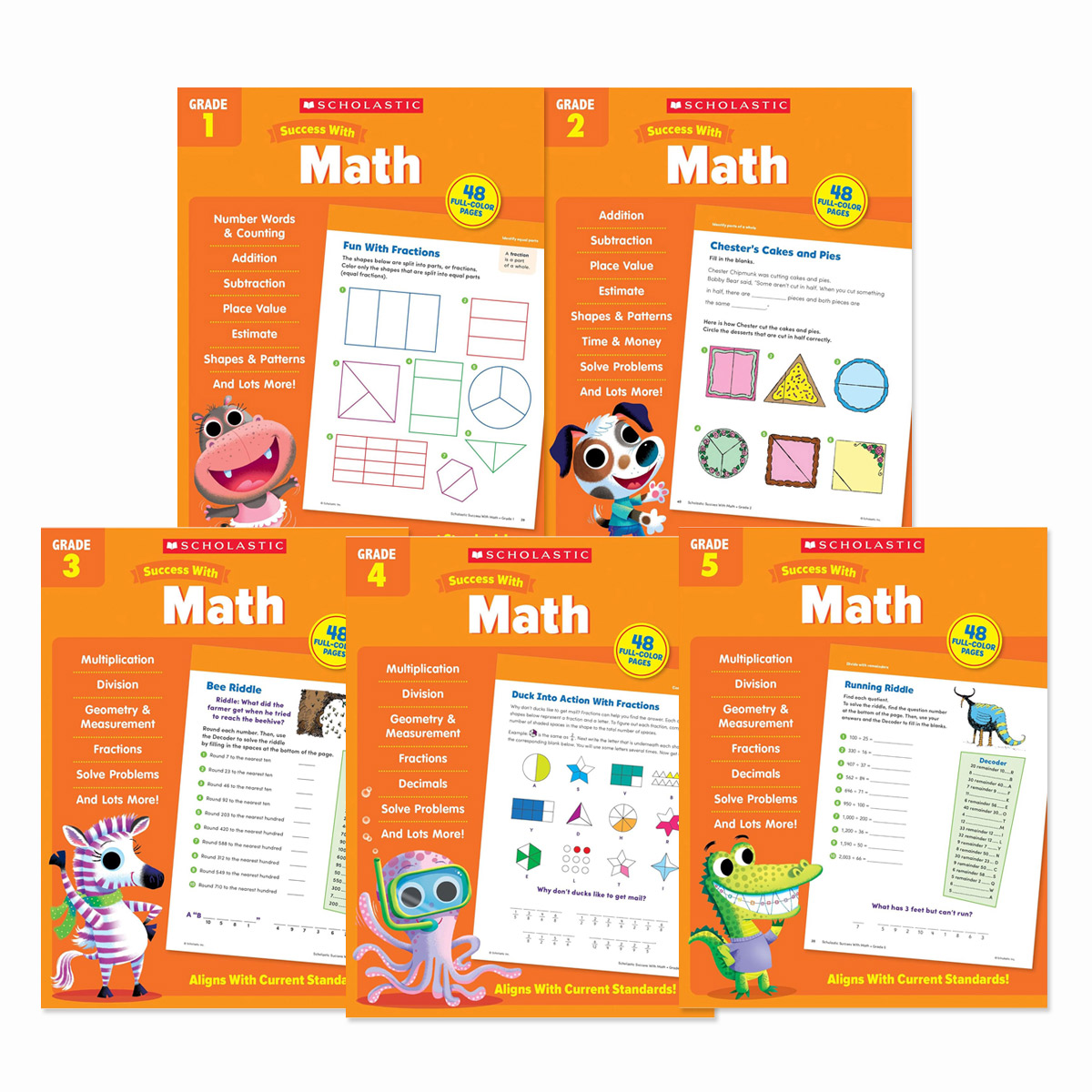 Success With Math Grade 1~5 WorkBook set
